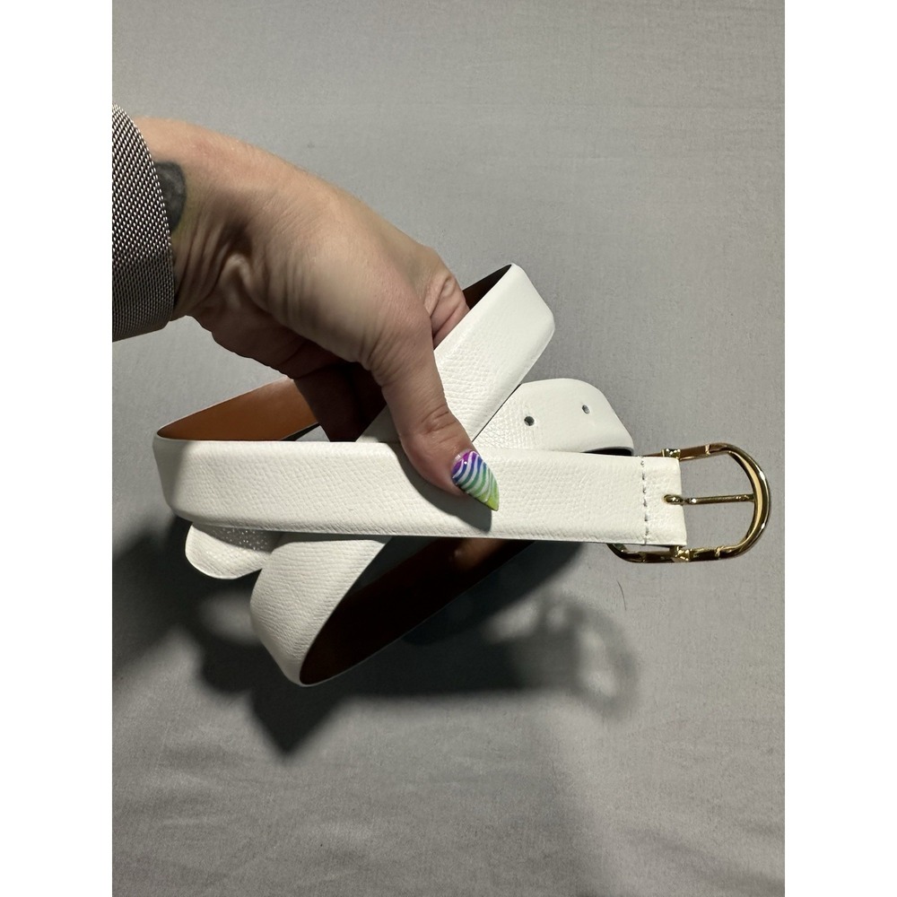 Lauren Ralph Lauren White Leather Belt Women's